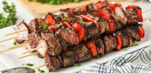 BBQ Beef Skewers with Garlic Butter