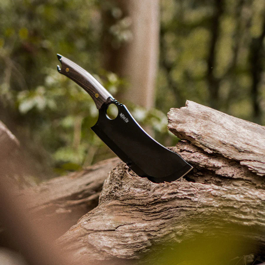Hero section showing the Loki Viking Knife from NorthernKnife – a handcrafted Viking knife featured as the ultimate gift knife for men. Includes trust badges, “6 Reasons Why Every Man Needs a Viking Knife” headline, and media logos. Ideal for keywords: Viking knife, handmade knives, unique chef knife, best gift knife.
