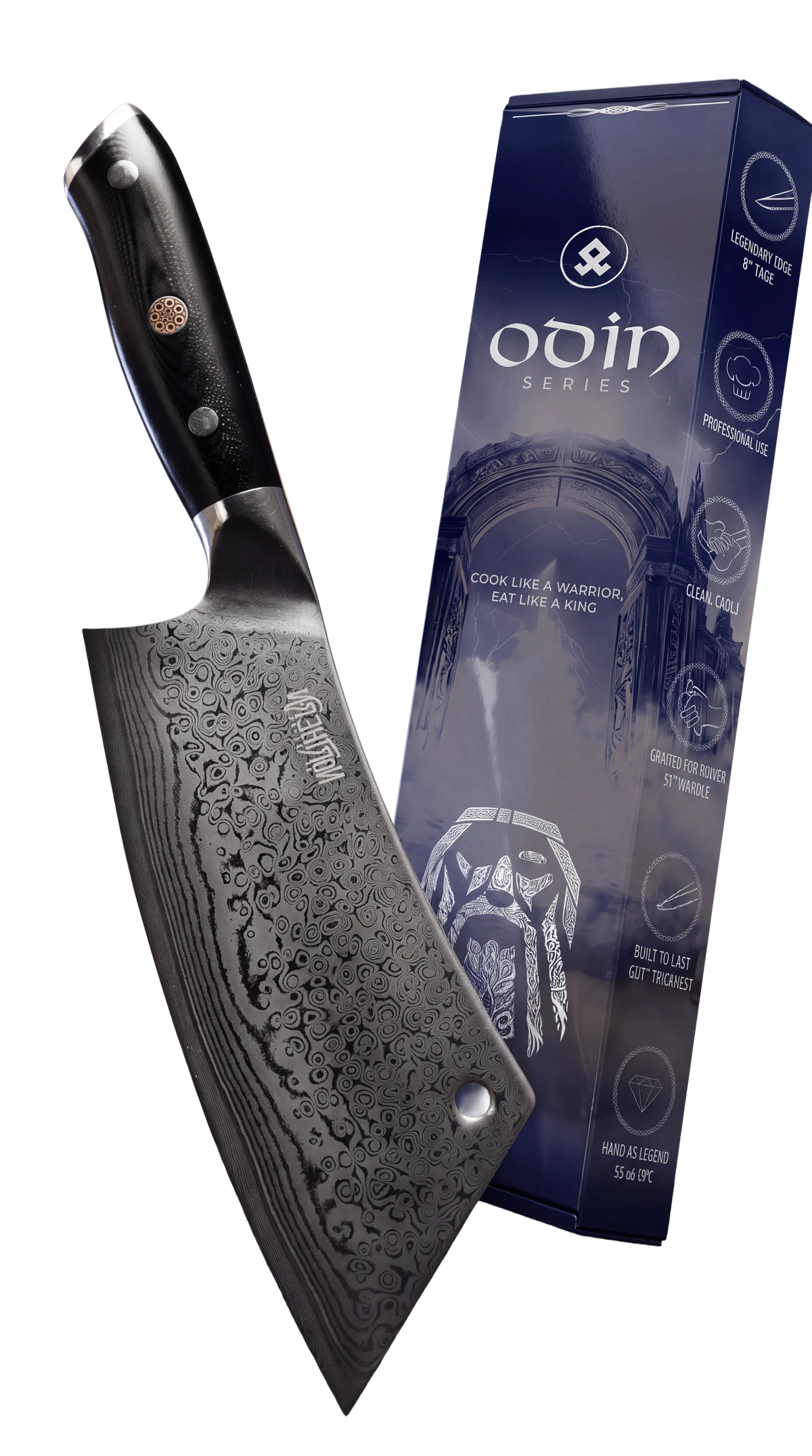 ODIN Series knife with its box
